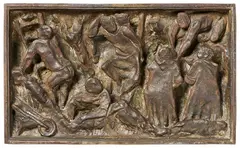 Luciano Minguzzi, Bozzetto di formella per la V porta del Duomo di Milano, 1950, bassorilievo in bronze