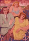 Remo Squillantini, Figure, oil on compensato