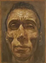 Testa by Andrea Martinelli, 2004, oil and mixed media on panel, offered Nov 2025