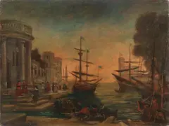 Al porto by Nino Caffè, oil on canvas, offered Nov 2025