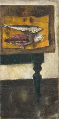 Giuseppe Banchieri, Pesci, 1956, oil on canvas