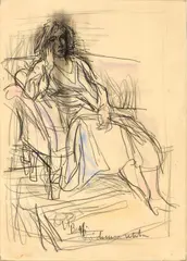 Vinicio Berti, Donna seduta, 1945, mixed media on paper