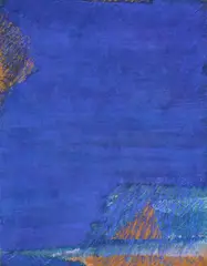 Sandro Martini, Blue, 1975, tempera and mixed media on paper applicata on canvas