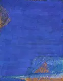 Sandro Martini, Blue, 1975, tempera and mixed media on paper applicata on canvas