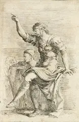 Salvator Rosa, Figura marziale, etching and puntasecca