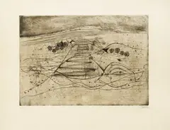Johnny Friedlaender, Senza titolo, 1955, etching and acquatinta a colori