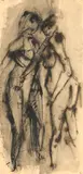 Bruno Cassinari, Due nudi femminili, mixed media on paper