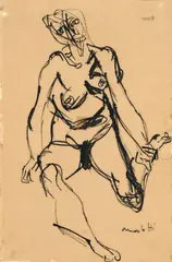 Nudo by Ennio Morlotti, pennarello on paper, offered Jul 2025