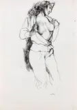Renato Guttuso, Nudo, ink on paper