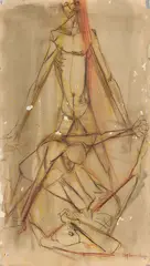 Giuseppe Ajmone, Figure, inchiostro and mixed media on paper
