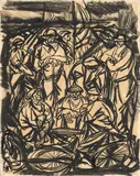 Giuseppe Zigaina, Braccianti del Cormor, 1950, Pastello