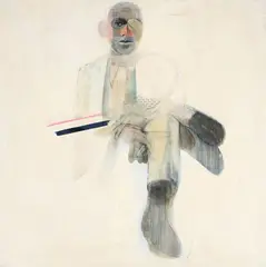 Uomo cieco by Mario Fallani, 1961, mixed media on canvas, offered Jul 2025