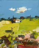 Sergio Scatizzi, Paesaggio d'estate, oil on panel