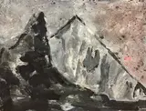 Mario Sironi, Montagne, 1956, tempera on paper