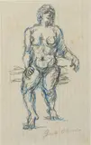 Giorgio de Chirico, Studio di figura femminile, pencil and inchiostro on paper