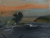 Paesaggio by Folco Chiti Batelli, 1989, oil on cardboard, offered Jul 2025
