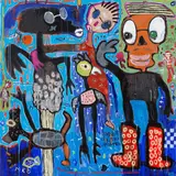 Liby Lougué, Senza titolo, 2023, acrylic on canvas