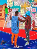 Bidias Romaric, Good Artist Copy Great Artist Steal, 2002, acrylic on canvas