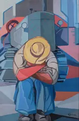 Ferdinando Chevrier, Riposo, oil on panel