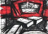 Vinicio Berti, Scena multipla per il futuro H5V, 1974, acrylic on canvas