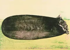 Ah! Quella povera anguria americana by Mattia Moreni, 1971, lithograph a colori, offered Jul 2025