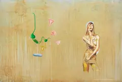 Dormice, Dipingendo soltanto l'acqua per 10 giorni (Charme), 2002, oil on canvas