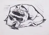 Pippi Starace, Bambina che dorme, ink on paper