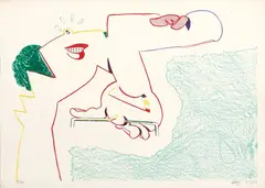 Valerio Adami, Senza titolo, 1963, inchiostro on paper