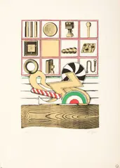 Senza titolo by Lucio Del Pezzo, 1966, lithograph a colori, offered May 2025
