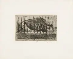 Luigi Bartolini, Il rinoceronte, 1933, etching