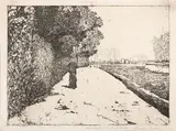 Giovanni Fattori, Lungarno alle Cascine, etching on zinco