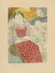 Maurice Denis, Sur le canapé d’argent pâle, 1898, lithograph a colori