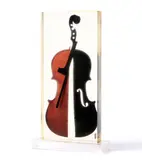 Arman, Danse du feu, 1997, Violino sezionato incluso in resina