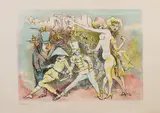 Mino Maccari, Figure, lithograph a colori