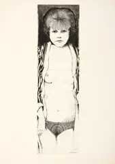 Bruno Caruso, Ritratto di ragazza, 1965, etching