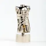 Miguel Ortiz Berrocal, Mini David, 1968, Scultura in lega d'alluminio nichelato e anello con nefrite