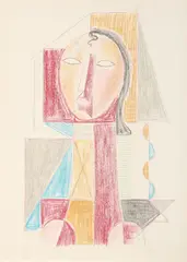 Mario Tozzi, Volto, 1977, lithograph