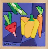 Ugo Nespolo, Le cose, acrylic on legno