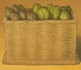 Fabio Aguzzi, Carciofi e insalata, 1997, oil on canvas