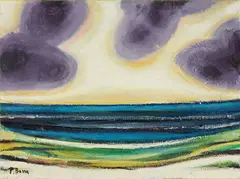 Pompeo Borra, Paesaggio, 1963, oil on canvas