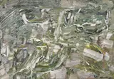 Pompilio Mandelli, Paesaggio di primavera, 1962, tempera acrilica on paper applicata on canvas