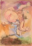 Mino Maccari, Figura, watercolour and tempera on cardboard