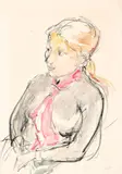 Ritratto femminile by Enzo Faraoni, 1971, charcoal and gouache on paper, offered May 2025
