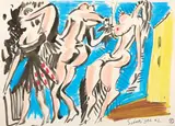 Riccardo Schweizer, Figure femminili, 1962, pastelli and watercolour on paper