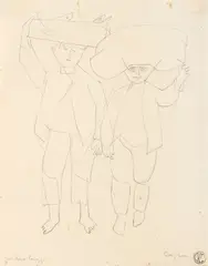 Eduard Bargheer, Due disegni, A) Due garzoni