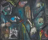 Giovanni Gagino, Frammenti, collage and mixed media on panel