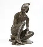 Adriano Alloati, Ragazza in ascolto, 1947, scultura in bronze