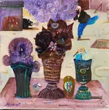 Antonio Possenti, Herzilia purpurea, oil on canvas