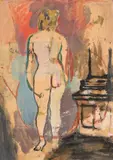 Mino Maccari, Nudo, 1949, oil on cardboard