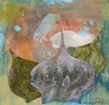 Ezio Gribaudo, Senza titolo, collage and mixed media on canvas board